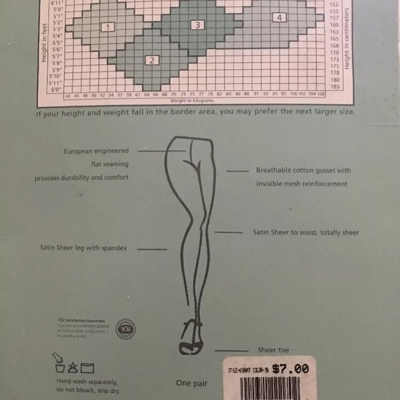 PANTYHOSE Rare TOZ Satin Sheer to Waist NAVY BLUE - Picture 3 of 3